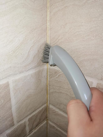 Detachable Cleaning Brush Handheld Brush Gap Brush Stiff Heavy-Duty Scrub Brush for Tile,Carpet,Bathroom Tubs,Grout,Blinds,Carpet,Shoes,Kitchen Sink (Cream)