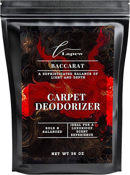 Lapew Baccarat Carpet Deodorizer Powder - Pet Safe Freshener for Vacuuming | Scented Odor Eliminator for Home | 36 oz