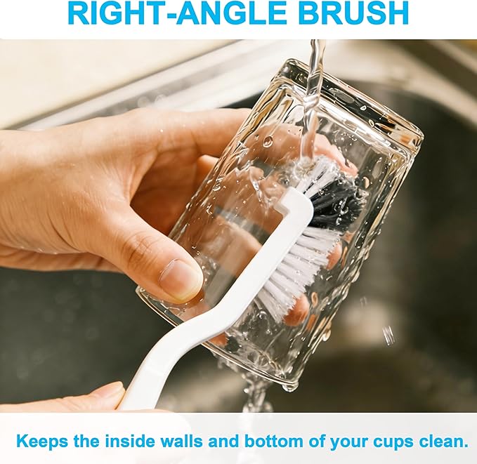 14Pcs Crevice Cleaning Brush Set, Hard Bristle Scrub Brushes Tools, V Shape Grout Cleaner Brush, Multi-Purpose Cleaning Tool for Cleaning Kitchens, Bathrooms, Tile, Sinks, Cups, Straws, and Windows