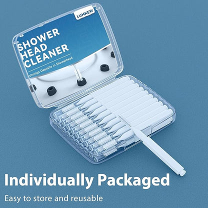 Shower Head Cleaning Brush for Small Hole,Multifunctional Shower Head Cleaner Tool Anti-Clogging Nozzle with Storage Boxes, Showerhead Cleaning Brushes Picks for Household Bathroom, White