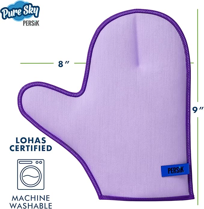 Pure-Sky Glass Cleaning Cloth Glove - JUST ADD Water No Detergents Needed – Streak Free Magic Ultra Microfiber Window Polishing Glove - for Windows, Glass, Mirror and Screen - Leaves no Wiping Marks