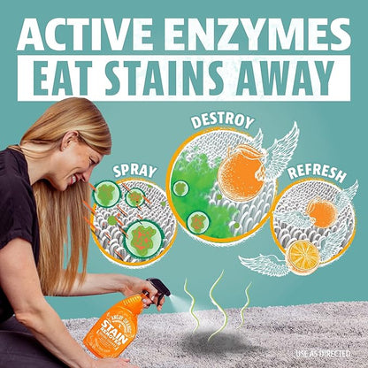 ANGRY ORANGE Pet Stain & Odor Remover for Dog Urine and Stains - Enzyme Pet Odor Eliminator for Home - Citrus - Value 2 pack