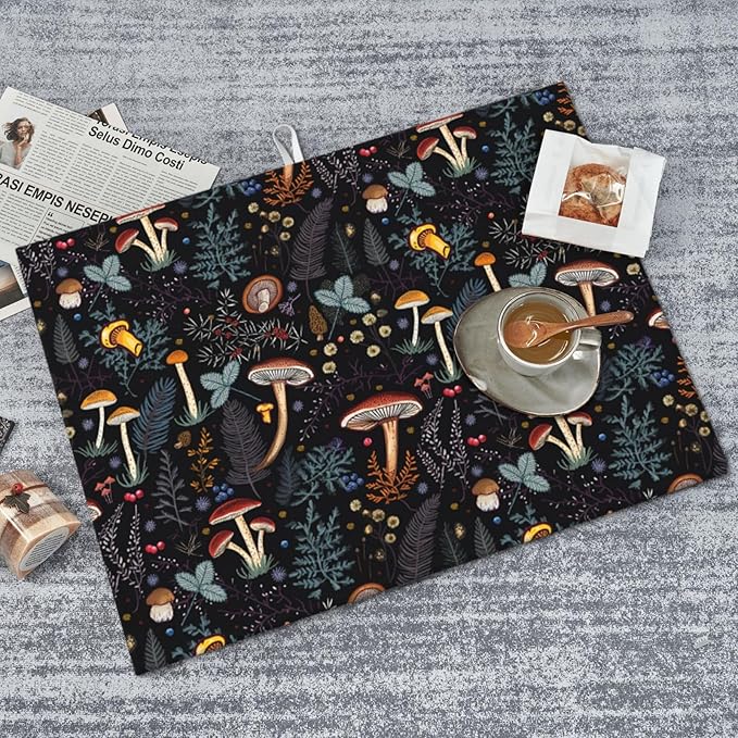 Mushroom Dish Drying Mat For Kitchen Microfiber Drying Mats Absorbent Reversible Dish Pad Draining Mats For Countertop Coffee Mats 18x24 Inch