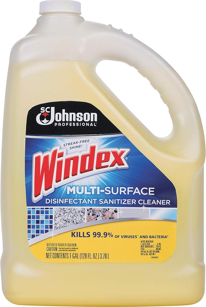 Windex 657067 T Multi-Surface Disinfectant Cleaner, Citrus, 1 gal Bottle (Case of 4)