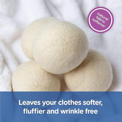 Organic Chix All Natural Unscented Dryer Balls - 100% Pure Wool, Reusable & Natural Alternative to Fabric Softener & Dryer Sheets - Handmade in USA, Non-GMO (4 Pack, 1000+ Loads)