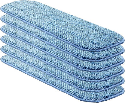 Replacement Washable Microfiber Absorbing Mop Head - Compatible with E-Cloth Deep Clean Mop Head, Wet & Dry Cleaning Cloth Refills for All Hard-Floor (Blue) 6Pack