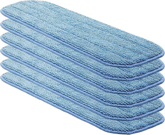 Replacement Washable Microfiber Absorbing Mop Head - Compatible with E-Cloth Deep Clean Mop Head, Wet & Dry Cleaning Cloth Refills for All Hard-Floor (Blue) 6Pack