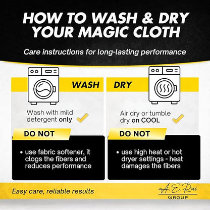 Microfiber Magic Streak Free Cleaning Cloth 10 Pack Clean Any Surface with Just Water Eco Friendly Perfect for Window, Mirror, Glass, Kitchen, Counters, Appliances, Car, Cycle, TV Screen