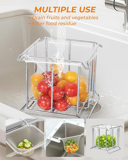 KONE Kitchen Sink Strainer Mesh Bag- 600 PCS Large Disposable Sink Net Strainer Filter Bags for Collecting Kitchen Food Waste Leftover Garbage, Fits Deep Sink Strainer Basket