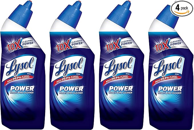Lysol Power Toilet Bowl Cleaner, 10X Cleaning Power 8 oz (Pack of 4)