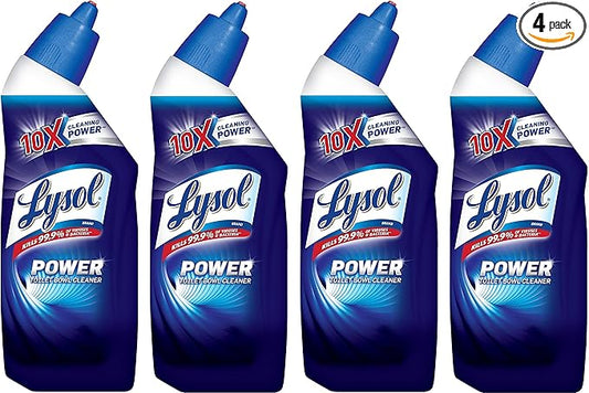 Lysol Power Toilet Bowl Cleaner, 10X Cleaning Power 8 oz (Pack of 4)