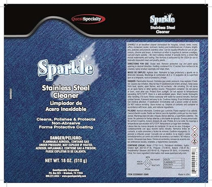Quest Specialty SPARKLE Stainless Steel Cleaner, 20 oz. can, 1 count, Blue, 2220-1