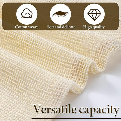 2 Pack Natural Cotton Mesh Laundry Bags, 16x20" Breathable Laundry Garment Bag with Sturdy Zipper, Gentle Wash Bags for Delicates Lingerie Clothes, Versatile Travel Storage Bag for Essentials Bra Sock