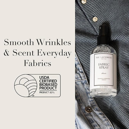 The Laundress Classic Fabric Spray,Wrinkle Release Spray,Upholstery and Linen-Spray,Fabric Refresher,Clean Laundry Scent,8 Fl Oz,(Pack of 2)