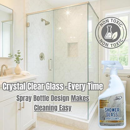Shower Glass Cleaner – Professional Strength Shower Door & Tile Spray - Removes Hard Water Stains, Soap Scum & Water Spots, Non-Abrasive, Prevents Resoiling (160 Fl Oz (Pack of 1))