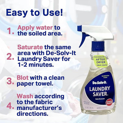Orange-Sol De-Solv-It Laundry Saver, Instant Laundry Stain Removers, Spray and Wash Stain Remover, Powerful Spray Wash Formula, Hair & Skin-Safe, 12-Ounce