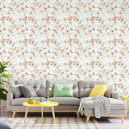 Heroad Brand 16.1"x393" Boho Floral Peel and Stick Wallpaper Retro Flower Contact Paper for Cabinets Waterproof Removable Self Adhesive Drawer Liner Decoration Wall Paper for Walls