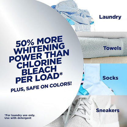OxiClean Triple Action White Revive Laundry Whitener and Stain Remover Powder, Use with Detergent, Whitens and Brightens Clothes, Removes Tough Stains, Color Safe, Chlorine Free, 4 lbs