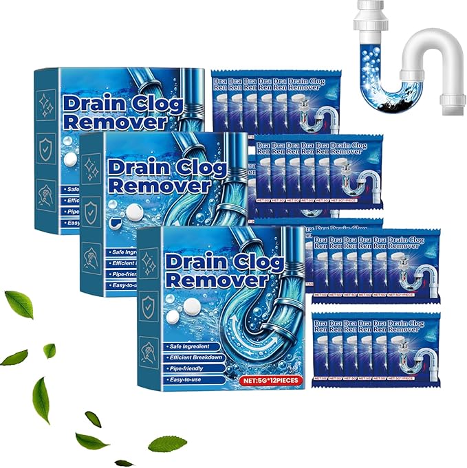 Quick-Dissolving Drain Clog Remover,Fish-Shaped Quick-Dissolving Drain Clog Remover,Sink Cleaner for Kitchen Bathroom,shower cleaner, dissolver,toilet remove (3pc)
