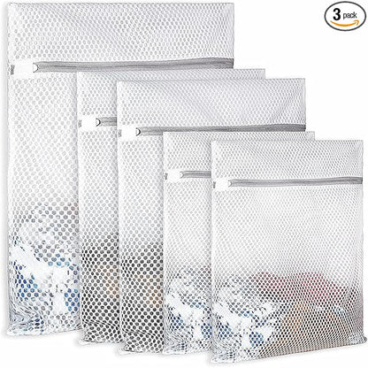 Mesh Laundry Bags for Delicates, Honeycomb Design, 3-Piece Set (3 sizes)