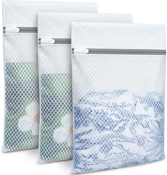BAGAIL Laundry Bags Mesh Wash Bag for Intimates Lingerie and Delicates,3Pcs(Honeycomb,3S)