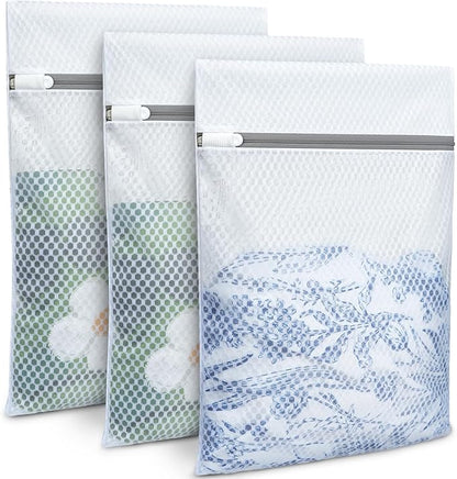 BAGAIL Laundry Bags Mesh Wash Bag for Intimates Lingerie and Delicates,3Pcs(Honeycomb,3M)