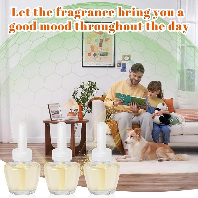 Plug In Air Freshener Refills for Home, Hawaiian, Jasmine & Cotton Scent for Bathrooms & Kitchen, 12 Count Plug Refill for Bedrooms, Office, Compatible with Air Wick & Glade, Not Include Glade Plus