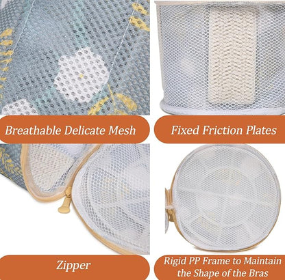 3 Pack Delicates Laundry Bags for Bras and Lingerie – Mesh Wash Bags with Anti-Deformation Structure & Fixed Friction Plates – Prevent Tangling, Snags & Stretching – Ideal for Sports Bras, Travel