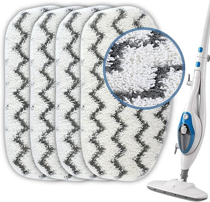 F Flammi Heavy-Duty Steam Mop Pads for PurSteam ThermaPro 10-in-1, Extra Thick & Highly Absorbent Microfiber, Washable Reusable Replacement Pads for Deep Cleaning - 4 Pack