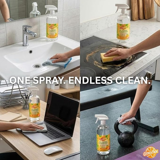 All-Purpose Cleaner Spray – Plant-Based Citrus Formula – Cleans Kitchens, Bathrooms & Hard Surfaces – CITRATIDE – USA Made, Non-Toxic (32 fl oz)
