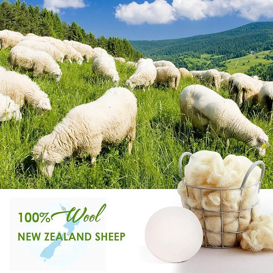 Wool Dryer Balls Organic XL,Laundry Dryer Balls,100% New Zealand Wool Natural Fabric Softener,Reusable 1000 Loads,Shorten Drying Time & Reduces Wrinkles,Baby Safe