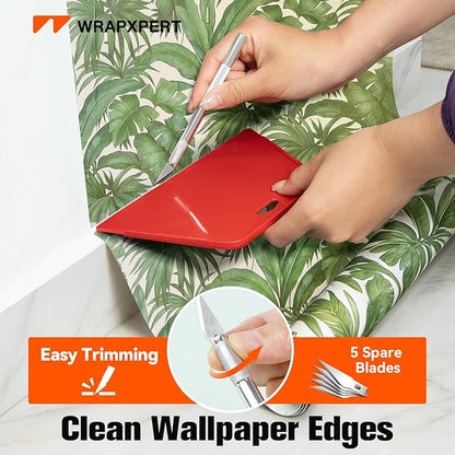 WRAPXPERT Wallpaper Tools, Wallpaper Kit for Peel and Stick Wall Paper Applying, Smoothing Tool Kit for Applying Adhesive Backsplash Tile, Window Film Installation, for Bathroom/Bedroom/Kitchen