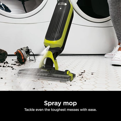 Shark VACMOP Cordless Hard Floor Vacuum Mop Includes 2 Disposable VACMOP Pads and a 12oz VACMOP Solution, Charcoal Gray, VM180