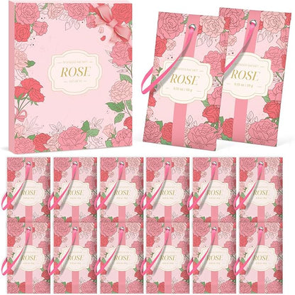 SCENTORINI Scented Sachets for Drawers and Closets, Rose Scent 14 Pack, Long-Lasting Sachets Bags, Closet Freshener Sachet for Drawers, Suitcases, Handbags, Wardrobe Freshener