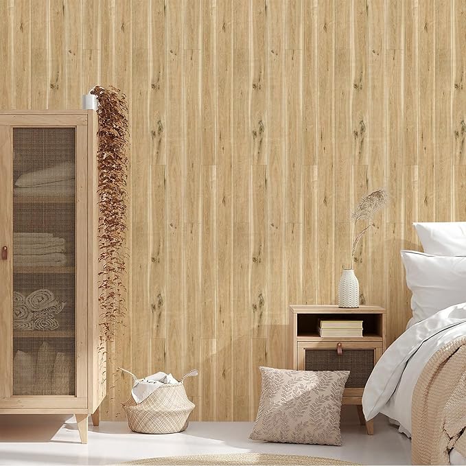 Yun-aeon Realistic Wood Peel and Stick Wallpaper 17.7"x1200" Contact Paper Wood Grain Self-Adhesive Film Waterproof & Removable Wallpaper Decorative Vinyl for Kitchen Countertops Cabinets