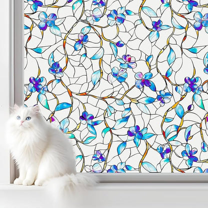Frosted Glass Window Film, Heat Insulation, UV Block, Anti-Glare, One Way Privacy Tint, Static Cling for Home Bathroom Door, Renter Friendly, Day & Night Privacy