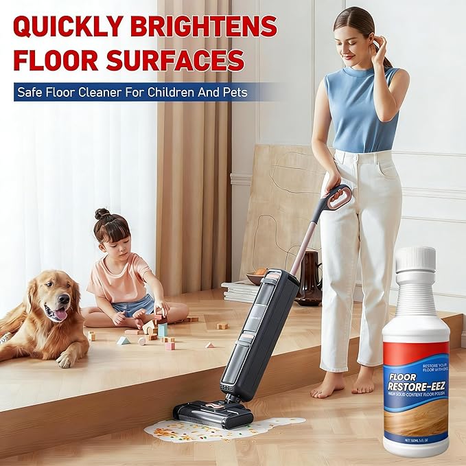 Floor Restore Cleaner, High Solid Content Floor Polish for Shine Renewal & Protective Layer, Floor Restoreeezs Helps Conceal Small Scratches, Quick-Drying Protective Finish for Tile,Shine(3 PACK)