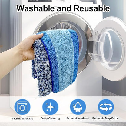 4 Pack Microfiber Cleaning Pad for Bona Mop Safe for Hardwood & Hard Surface Floors Dry Wet Floor Cleaning - Includes 2 Microfiber Cleaning Pad and 2 Dusting Pad - Microfiber Mop Pads for 18Inch Mop