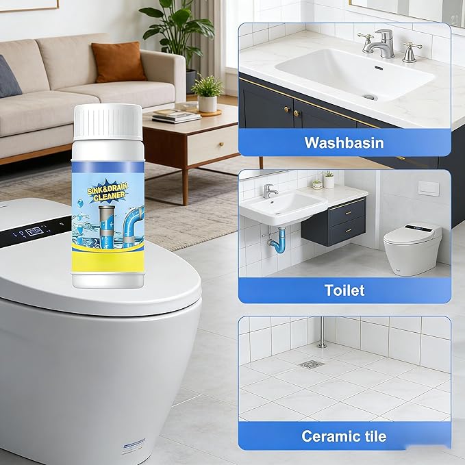 2026 Upgraded Wild Tornado Sink & Drain Cleaner Powder, Pipeline Dredging Agent, Sink and Drain Cleaner Powder, Multi-functional Fast-Acting Pipe Dredging Agent for Kitchen and Toilet Pipeline (2pcs)