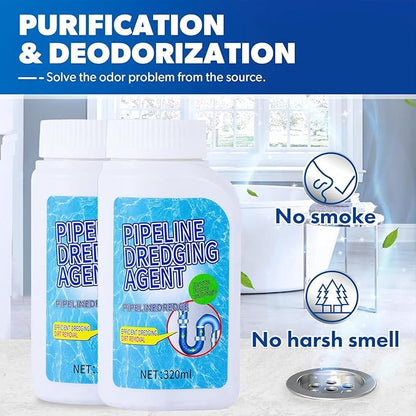 Liapu 2pcs Drain Clog Remover, Pipeline Dredging Agent, Powerful Quick Cleaning Drain Toilet Cleaner Tool, Unclog Toilet Clog And Kitchen Sink Pipe Unblocker Powder