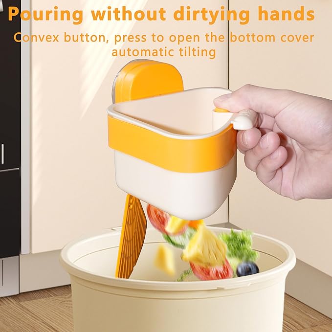 Kitchen Sink Strainer Basket, Suction Cup Press-to-attach Sink Filters, Upgraded Automatic Tipping Sink Filter Basket, Faucet Sponge Storage Shelf, Corner Sink Strainers (Yellow)
