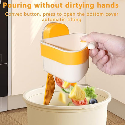 Kitchen Sink Strainer Basket, Suction Cup Press-to-attach Sink Filters, Upgraded Automatic Tipping Sink Filter Basket, Faucet Sponge Storage Shelf, Corner Sink Strainers (Yellow)