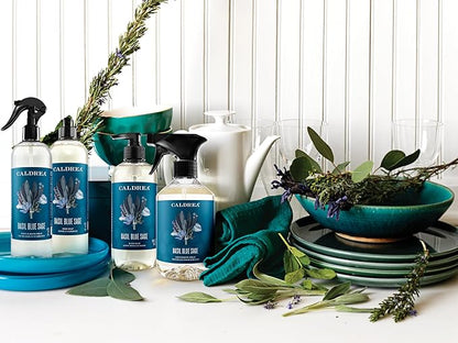 Caldrea Linen and Room Spray Air Freshener, Made with Essential Oils, Plant-Derived and Other Thoughtfully Chosen Ingredients, Basil Blue Sage Scent, 16 oz
