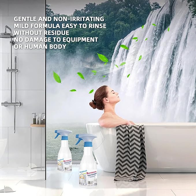 Bathroom Foam Cleaner with Floral Scent, Bathroom Cleaner Spray for Cleaning Glasses and Sinks, Grout Cleaner, Deep Cleaning Removes Old Stains From Grout, 2pcs