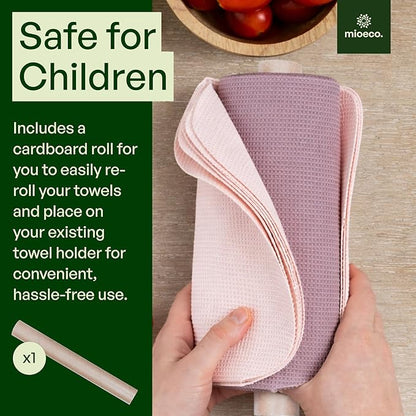 24 Pack Multicolored Reusable Paper Towels - Nature Friendly - Organic Cotton Alternative - Thick, Strong, Paperless Kitchen Dish Cloths - Reusable Napkins - Dish Towels - Cloth Napkin