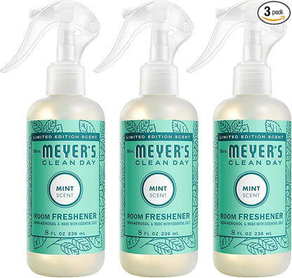 MRS. MEYER'S CLEAN DAY Room Spray, Mint Scent, 8 Fl Oz Bottle - 3 Pack