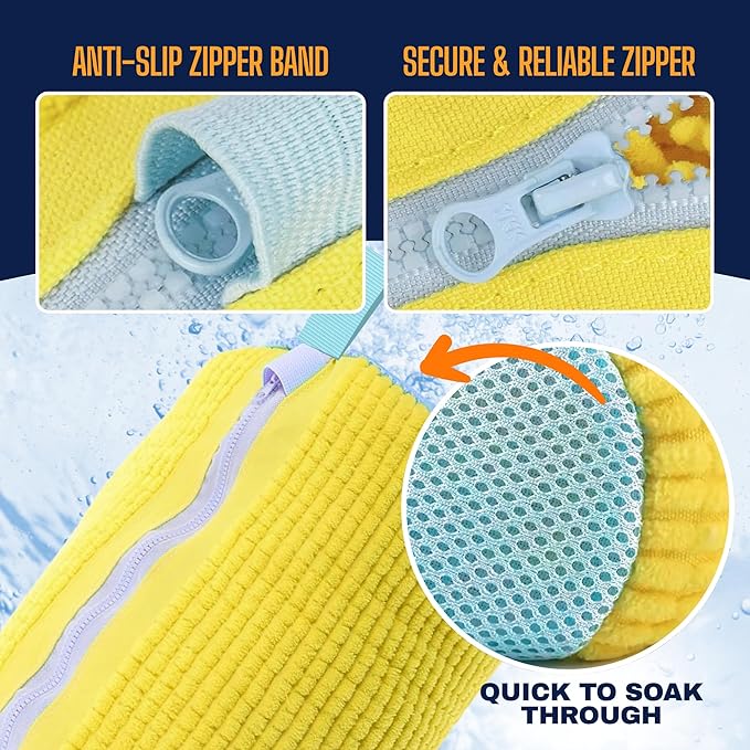 Shoe Washing Machine Bag for Washer & Dryer - 2 Pack Laundry Shoe Bag for Washing Machine - Sneaker Washing Machine Bag with Zipper - Reusable Shoe Laundry Bag for Tennis Shoes & Trainers - Yellow