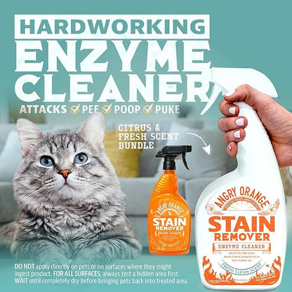 ANGRY ORANGE Fresh Scent and Citrus Stain Remover Bundle, 64 Fl Oz (Pack of 1)