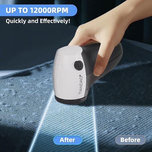 Electric Fabric Shaver and Lint Remover, Portable Fuzz Remover for Clothes and Furniture, Battery Operated, Easy to Use and Clean, Suitable for Sweaters, Blankets.（Grey）