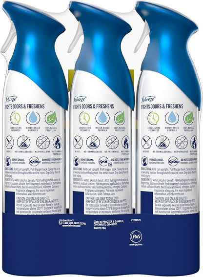 Febreze Air Mist, Luxe Air Freshener Spray, Odor Fighting Room Spray, Deodorizer for Home Bathroom Kitchen Office Apartment Dorm Room Classroom, Ocean Scent, 8.1oz (Pack of 3)